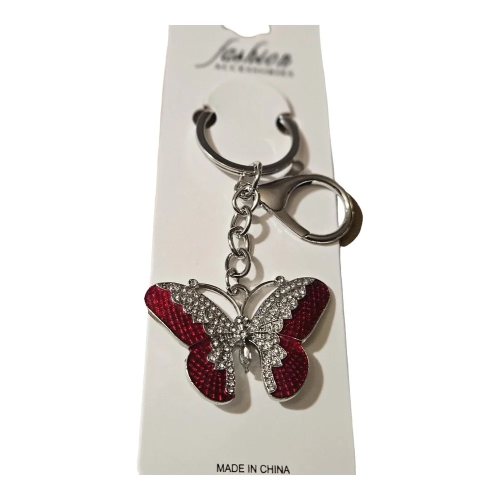 Choose Any 3 Bag Charms Keychains Rhinestone‎ Teddy Bear Butterfly Y2K